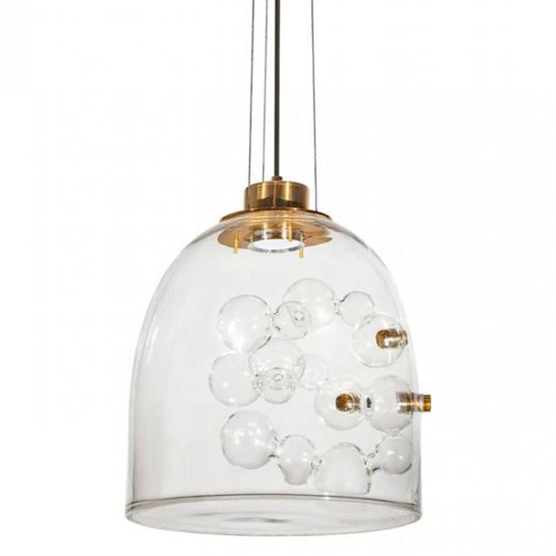 Подвесной светильник Lamps Inside Bubbles side bell Золотой Прозрачный Подвесной светильник Lamps Inside Bubbles side bell Золотой Прозрачный в Костроме | Loft Concept