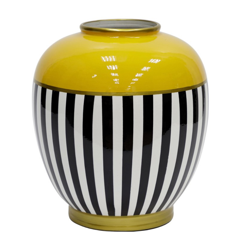 Ваза Kamil Vase Белый Черный Золотой Желтый Ваза Kamil Vase Белый Черный Золотой Желтый в Костроме | Loft Concept