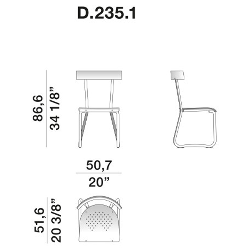 Дизайнерский стул из алюминия Gio Ponti D.235.1 Chair Дизайнерский стул из алюминия Gio Ponti D.235.1 Chair в Костроме