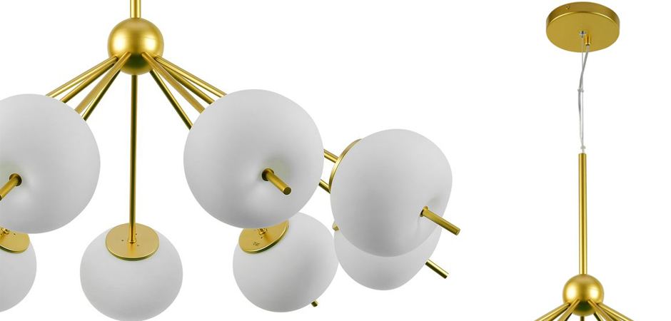 Люстра White ball brass Louise 9 Люстра White ball brass Louise 9 - Loft-Concept в Костроме
