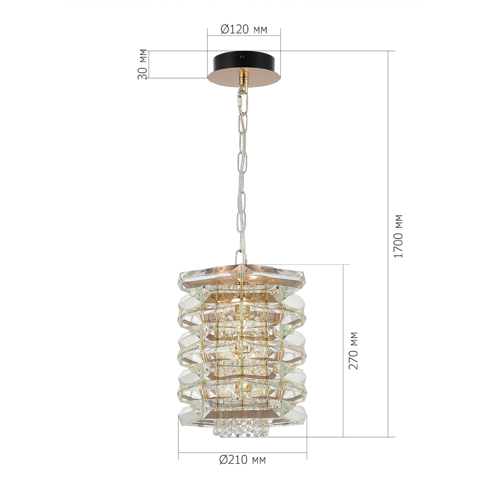 Подвесной светильник в классическом хрустальном обрамлении Light Garland в Костроме