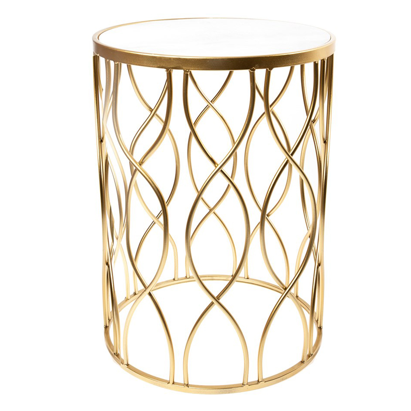 Приставной столик DNA Framing Table gold Золотой Белый Мрамор Bianco Приставной столик DNA Framing Table gold Золотой Белый Мрамор Bianco в Костроме | Loft Concept