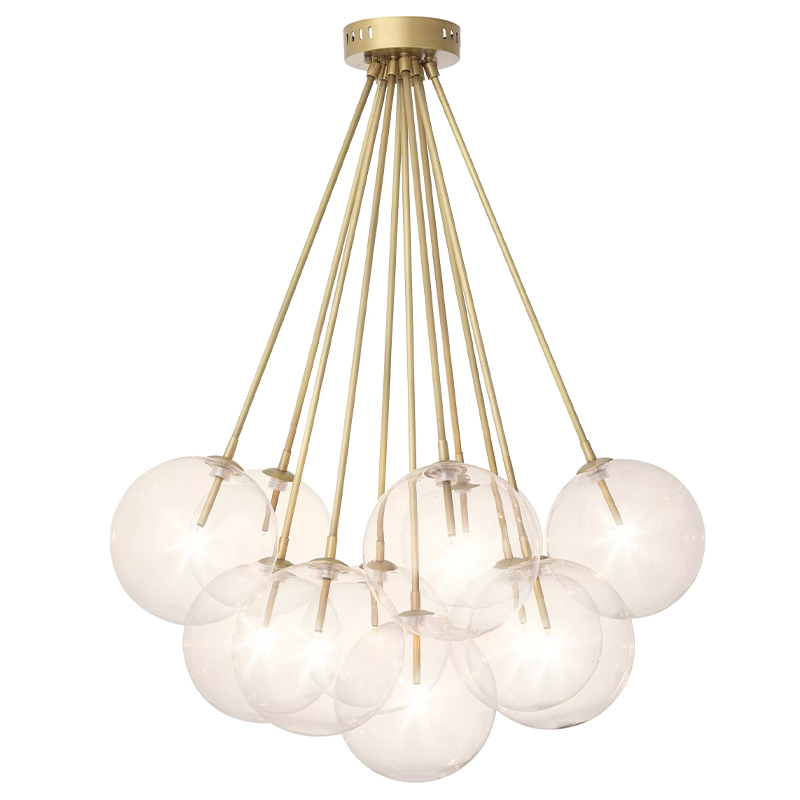 Люстра Eichholtz Ceiling Lamp Molecule Brass Латунь Прозрачное Стекло Люстра Eichholtz Ceiling Lamp Molecule Brass Латунь Прозрачное Стекло в Костроме | Loft Concept