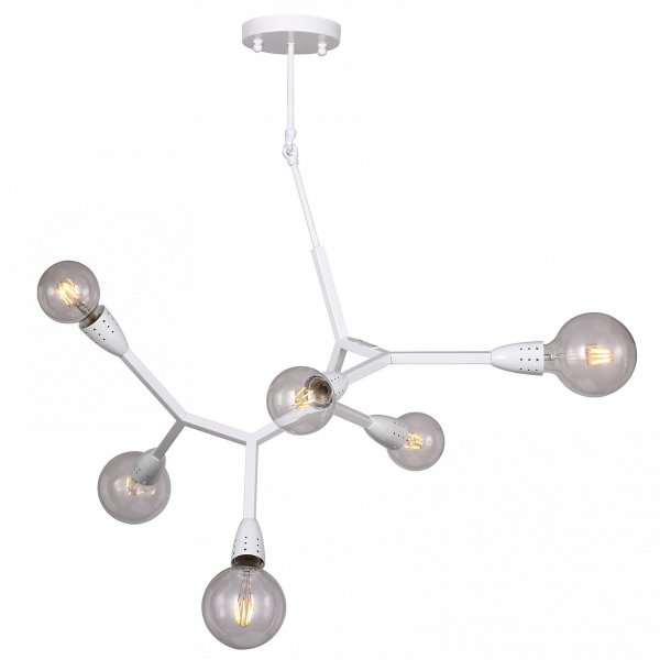 Люстра Polygon Chandelier 6 White Белый Люстра Polygon Chandelier 6 White Белый в Костроме | Loft Concept