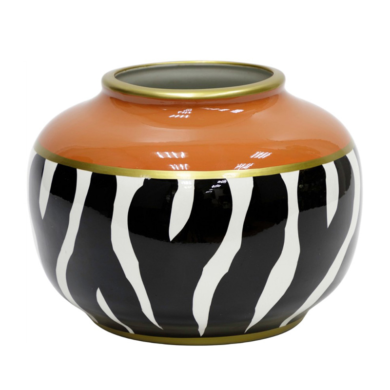 Ваза Beata Vase Белый Черный Золотой Оранжевый Ваза Beata Vase Белый Черный Золотой Оранжевый в Костроме | Loft Concept