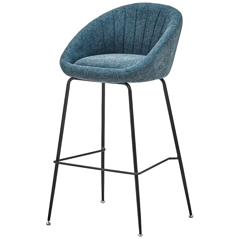 Барный стул Alberto Bar Stool Blue Черный Голубой пастельный Барный стул Alberto Bar Stool Blue Черный Голубой пастельный в Костроме | Loft Concept