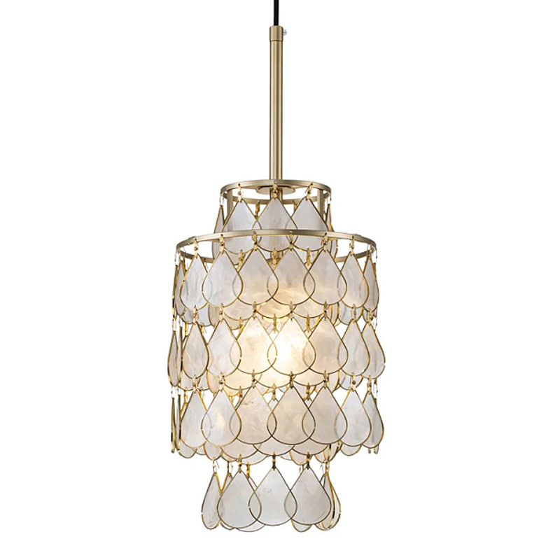 Подвесной светильник с декором из натуральной морской ракушки Iridescent Light Золотой Перламутровый в Костроме | Loft Concept 