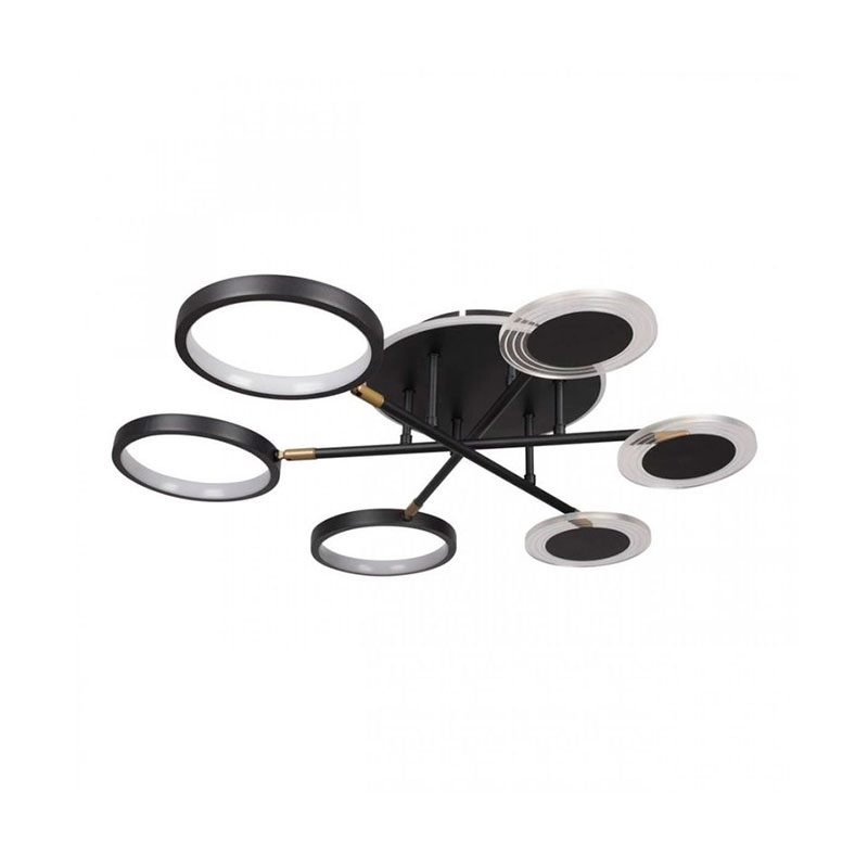 Люстра светодиодная BENDIK LIGHTING Black 6 плафонов Черный Прозрачный Люстра светодиодная BENDIK LIGHTING Black 6 плафонов Черный Прозрачный в Костроме | Loft Concept