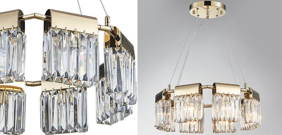 Люстра Crystal Pendants gold 8 Люстра Crystal Pendants gold 8 - Loft-Concept в Костроме