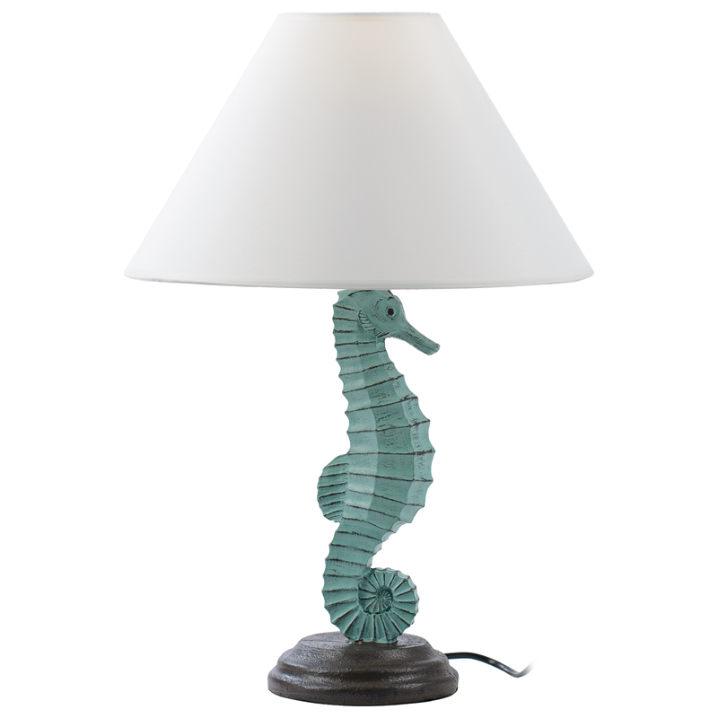 Настольная лампа Sea Horse Table Lamp Голубой пастельный Белый Настольная лампа Sea Horse Table Lamp Голубой пастельный Белый в Костроме | Loft Concept