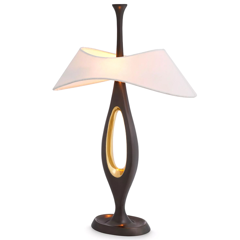 Настольная лампа Eichholtz Table Lamp Gianfranco Винтажная латунь Белый Золотой Настольная лампа Eichholtz Table Lamp Gianfranco Винтажная латунь Белый Золотой в Костроме | Loft Concept