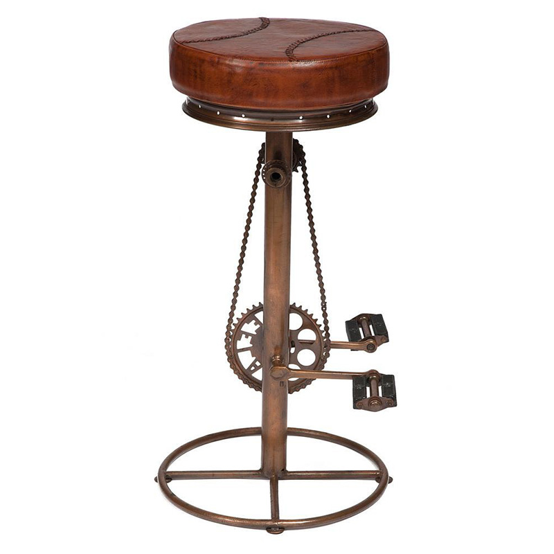 Стул с педалями от велосипеда Buffalo Leather Industrial Chair Коричневый Стул с педалями от велосипеда Buffalo Leather Industrial Chair Коричневый в Костроме | Loft Concept