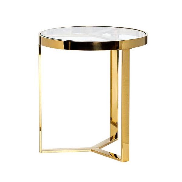 Приставной стол Neoclassic Tee Gold Золотой Прозрачное Стекло Приставной стол Neoclassic Tee Gold Золотой Прозрачное Стекло в Костроме | Loft Concept