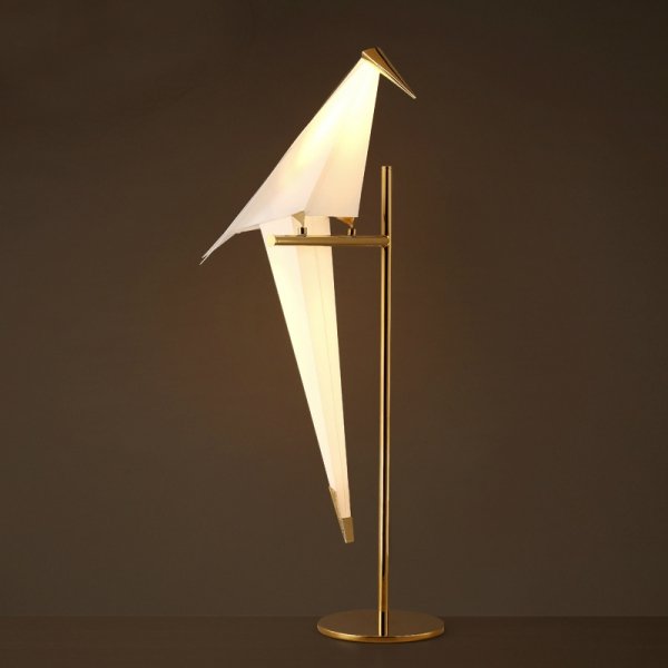 Настольная лампа Origami Bird Table Lamp Золотой Бежево-серый Настольная лампа Origami Bird Table Lamp Золотой Бежево-серый в Костроме | Loft Concept