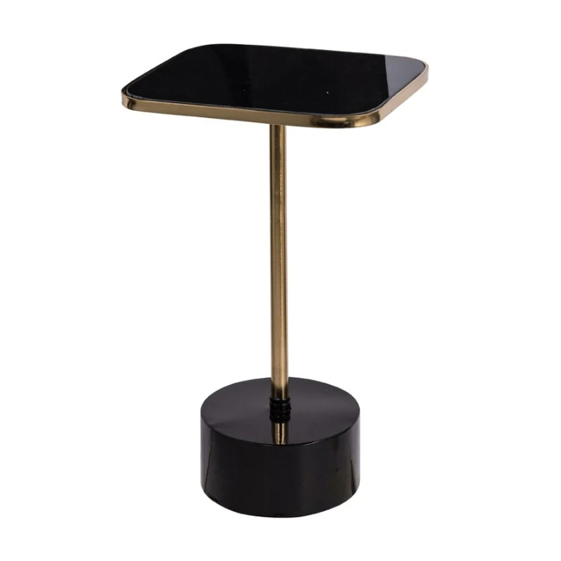 Приставной стол Single-Legged Table rectangular Черный Глянцевое золото Приставной стол Single-Legged Table rectangular Черный Глянцевое золото в Костроме | Loft Concept