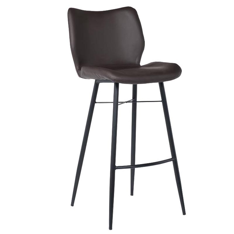 Барный стул Herald Eco Leather Bar Stool Коричневый Черный Барный стул Herald Eco Leather Bar Stool Коричневый Черный в Костроме | Loft Concept