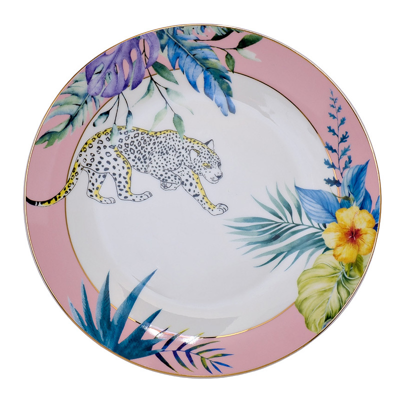 Тарелка NATURE Guepard pink Мульти Тарелка NATURE Guepard pink Мульти в Костроме | Loft Concept