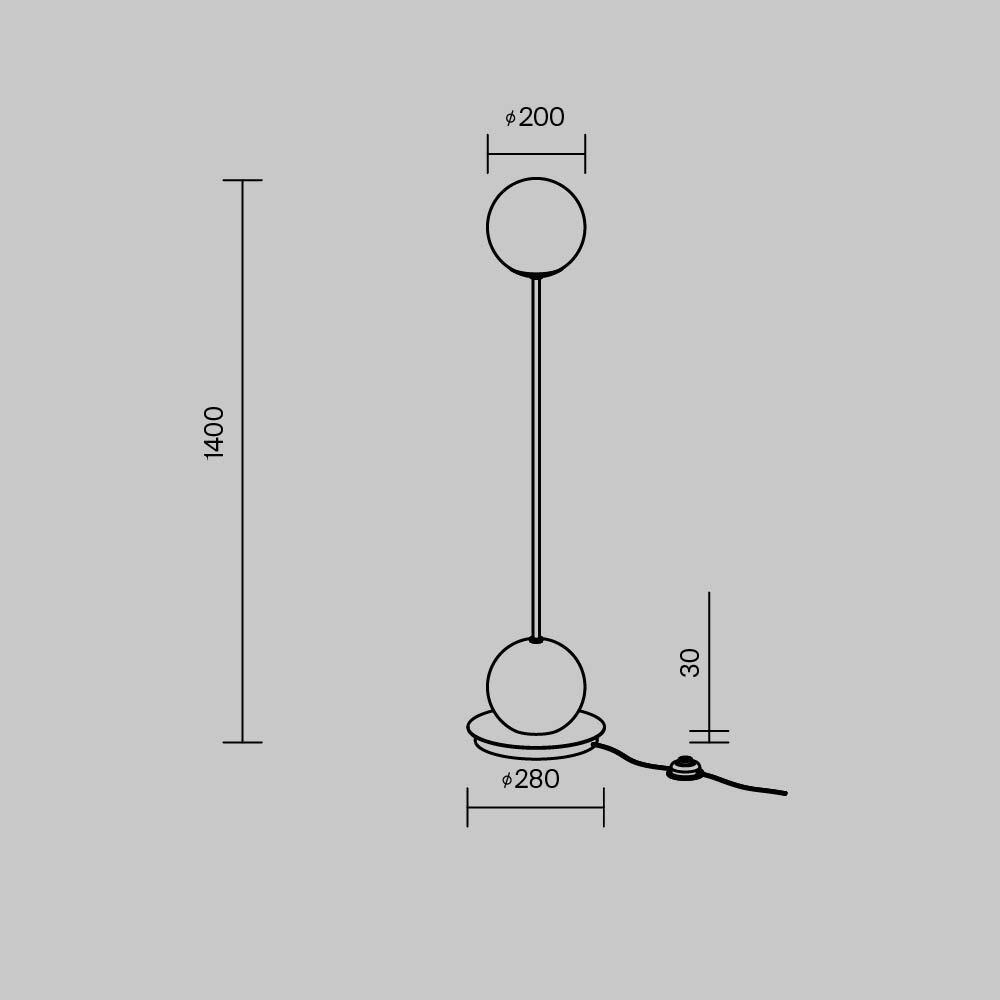 Напольный торшер светодионый Twins 3000К 20Вт в Костроме