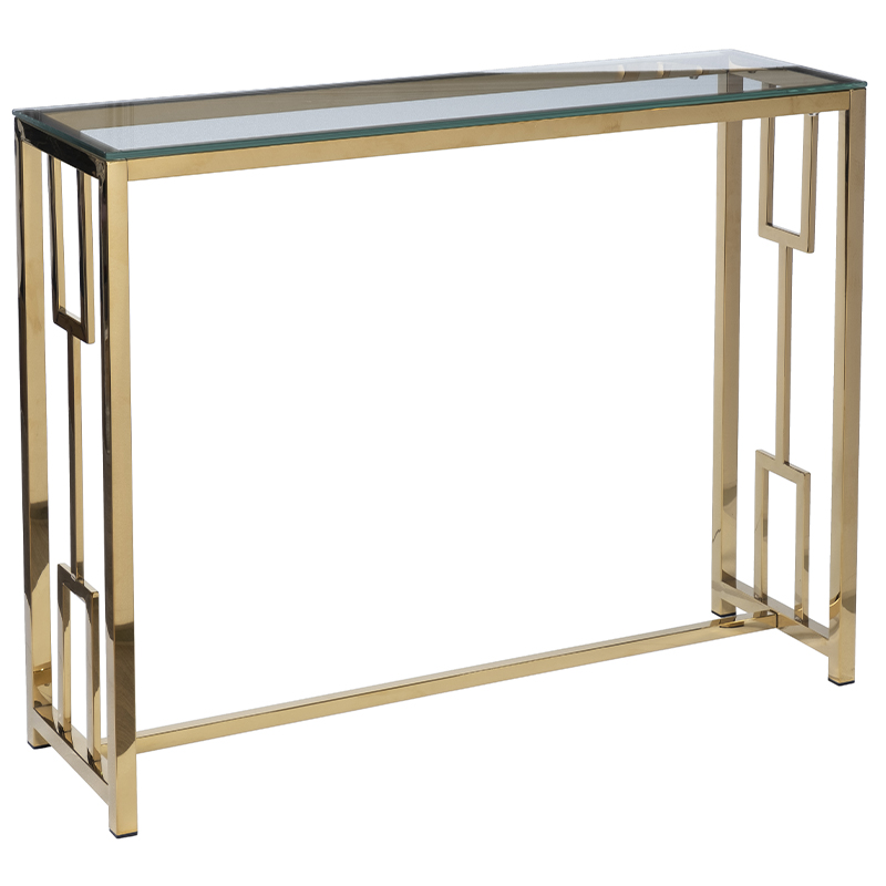 Консоль Golden Luxury I Console Золотой Прозрачное Стекло Консоль Golden Luxury I Console Золотой Прозрачное Стекло в Костроме | Loft Concept