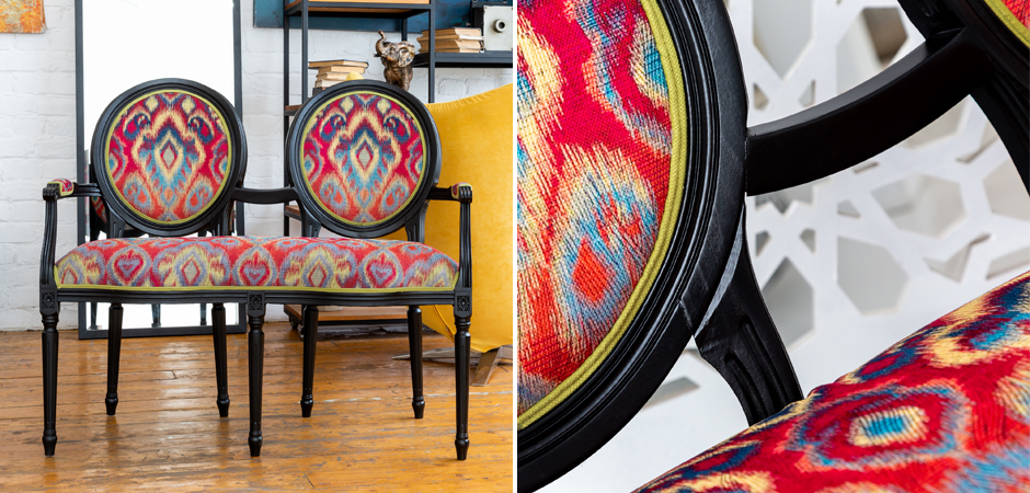 Диванетка Ikat Pattern Черная Диванетка Ikat Pattern Черная - Loft-Concept в Костроме