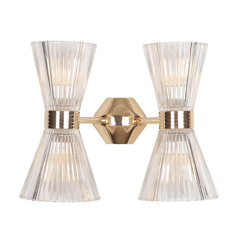 Бра Glass Horn Light gold 4 Глянцевое золото Прозрачное Стекло Бра Glass Horn Light gold 4 Глянцевое золото Прозрачное Стекло в Костроме | Loft Concept
