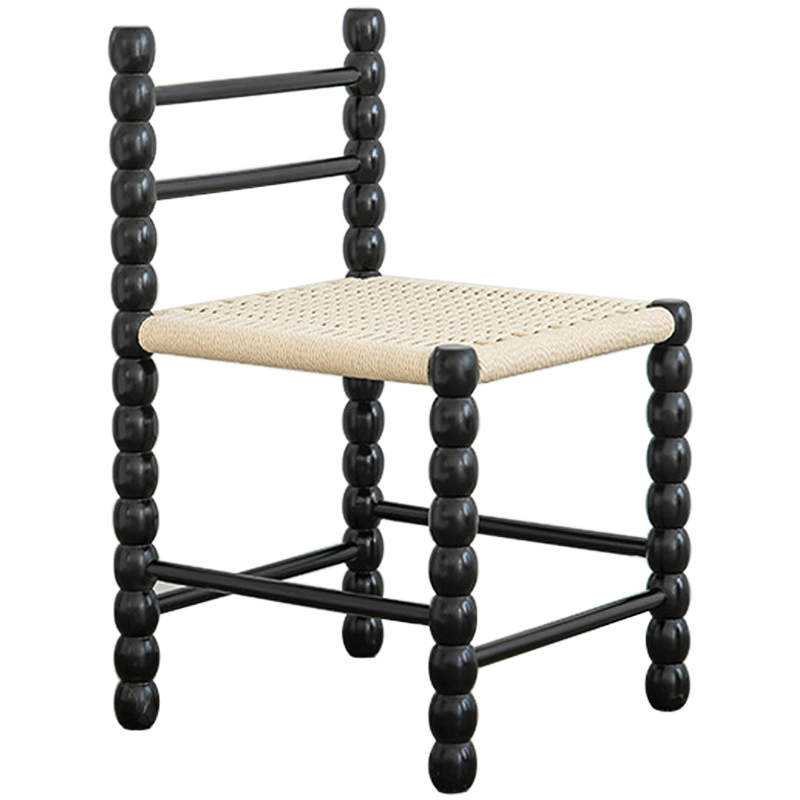 Стул French Corner Chair Black Черный Бежевый Стул French Corner Chair Black Черный Бежевый в Костроме | Loft Concept