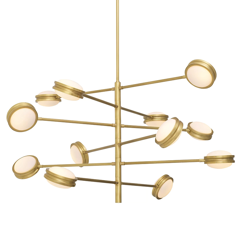 Люстра Eichholtz Chandelier Blaize Белое матовое стекло Латунь Люстра Eichholtz Chandelier Blaize Белое матовое стекло Латунь в Костроме | Loft Concept