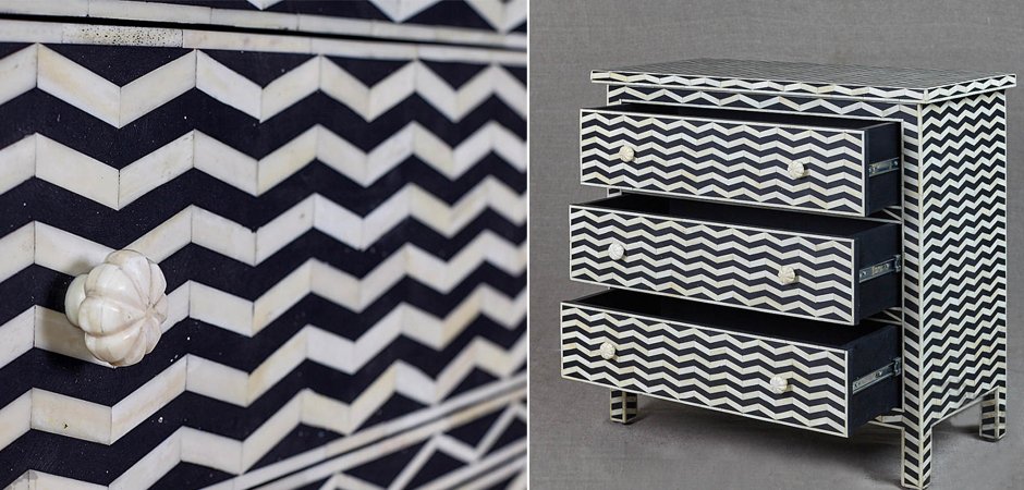 Комод инкрустация костью Inlaid Bone Chevron Комод инкрустация костью Inlaid Bone Chevron - Loft-Concept в Костроме