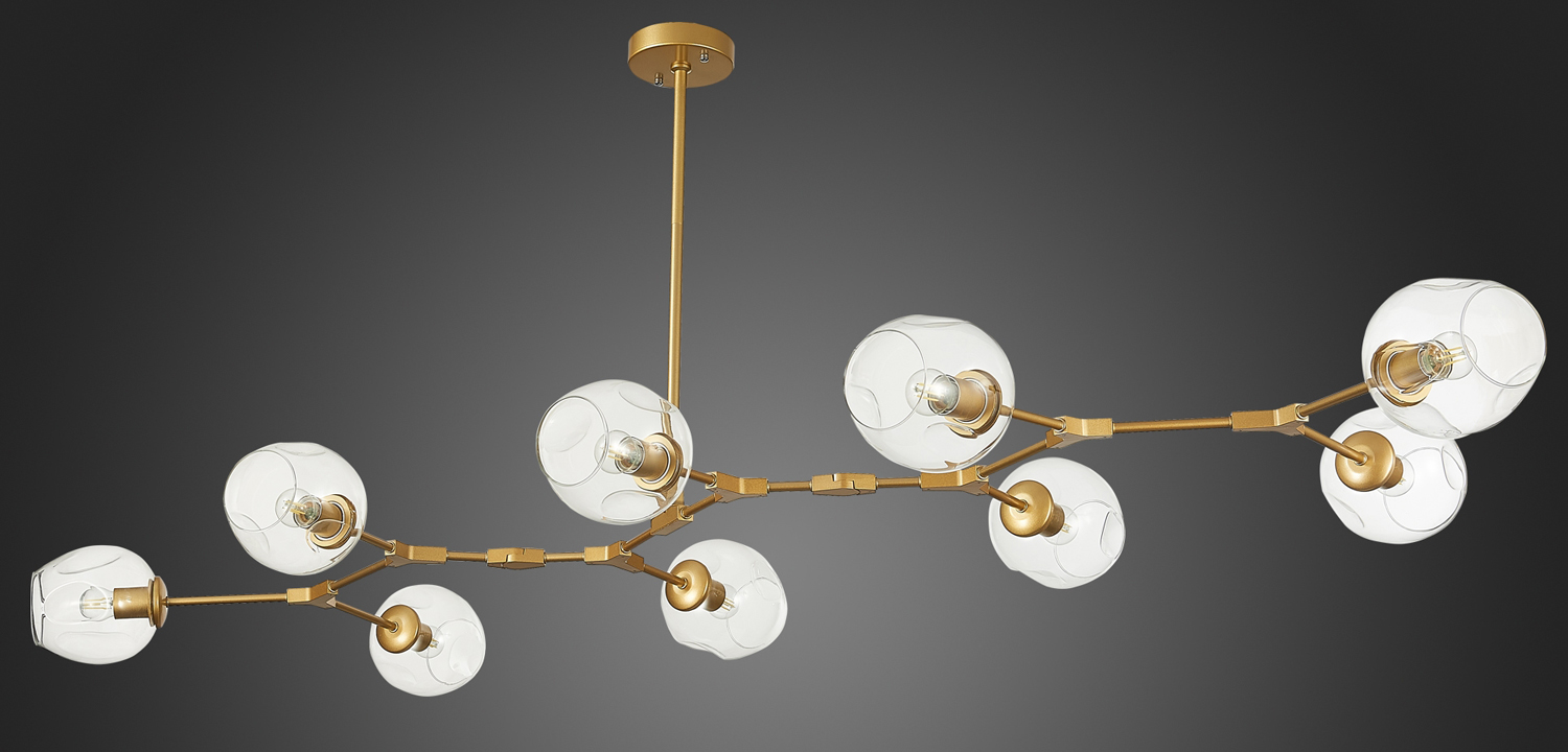 Люстра Branching Bubble Chandelier 9 gold - фото