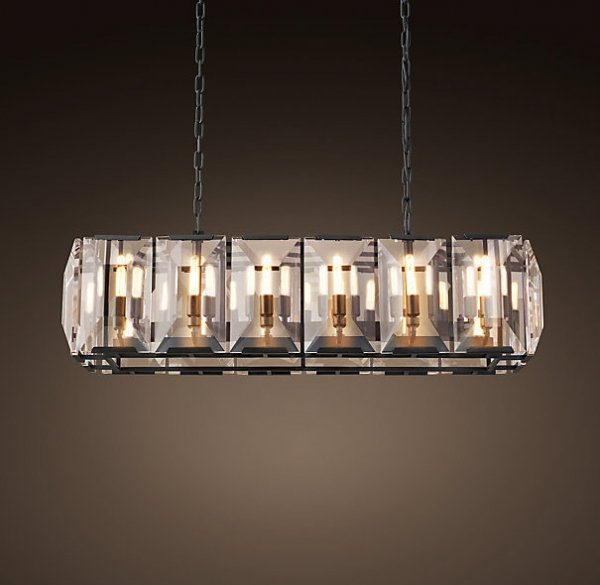 Люстра RH Harlow Crystal Square Chandelier 10 Черный Люстра RH Harlow Crystal Square Chandelier 10 Черный в Костроме | Loft Concept