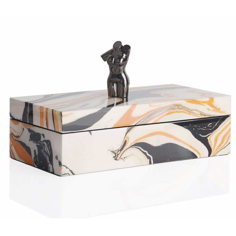 Шкатулка Birgitta Box Bust Черный Белый Оранжевый Шкатулка Birgitta Box Bust Черный Белый Оранжевый в Костроме | Loft Concept
