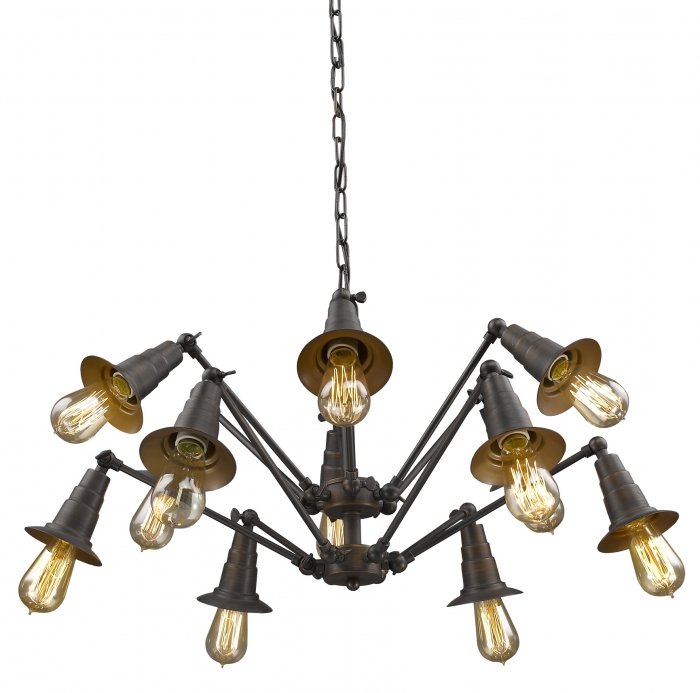 Люстра Loft Spider Chandelier 12 Коричневый винтаж Люстра Loft Spider Chandelier 12 Коричневый винтаж в Костроме | Loft Concept