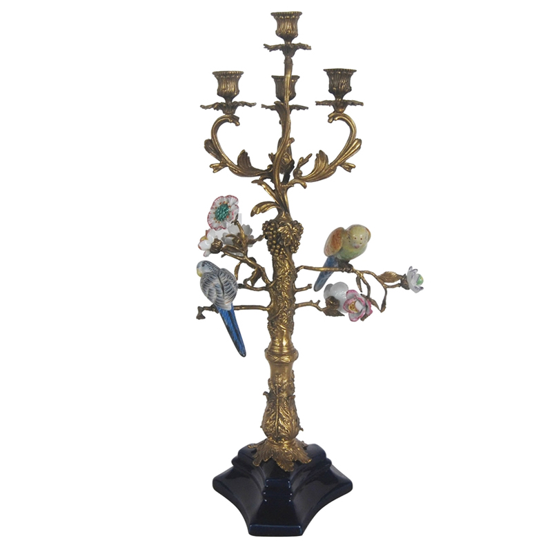 Подсвечник Parrots on a Bronze Tree Candlestick Бронза Мульти Подсвечник Parrots on a Bronze Tree Candlestick Бронза Мульти в Костроме | Loft Concept