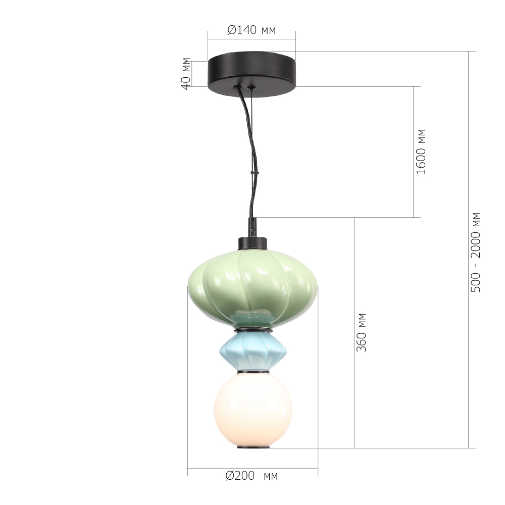 Подвесной светильник фигурный с керамическими элементами Fragrant Light в Костроме