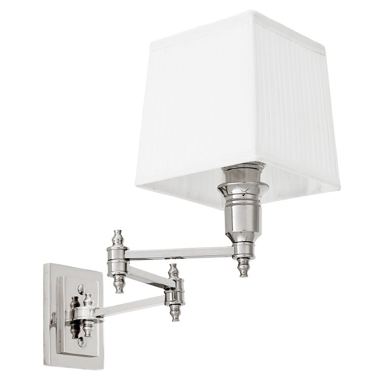 Бра Wall Lamp Lexington Swing Nickel+White Никель Белый Бра Wall Lamp Lexington Swing Nickel+White Никель Белый в Костроме | Loft Concept