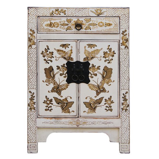 Тумба Chinese Painting Butterflies White Белый Золотой Тумба Chinese Painting Butterflies White Белый Золотой в Костроме | Loft Concept