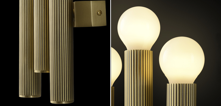 Бра Corrugated Brass Wall Lamp Бра Corrugated Brass Wall Lamp - Loft-Concept в Костроме