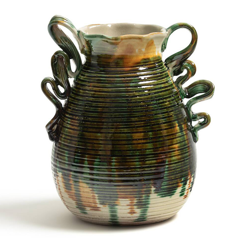 Ваза Faience Vase I Белый Зеленый Желтый Синий Ваза Faience Vase I Белый Зеленый Желтый Синий в Костроме | Loft Concept