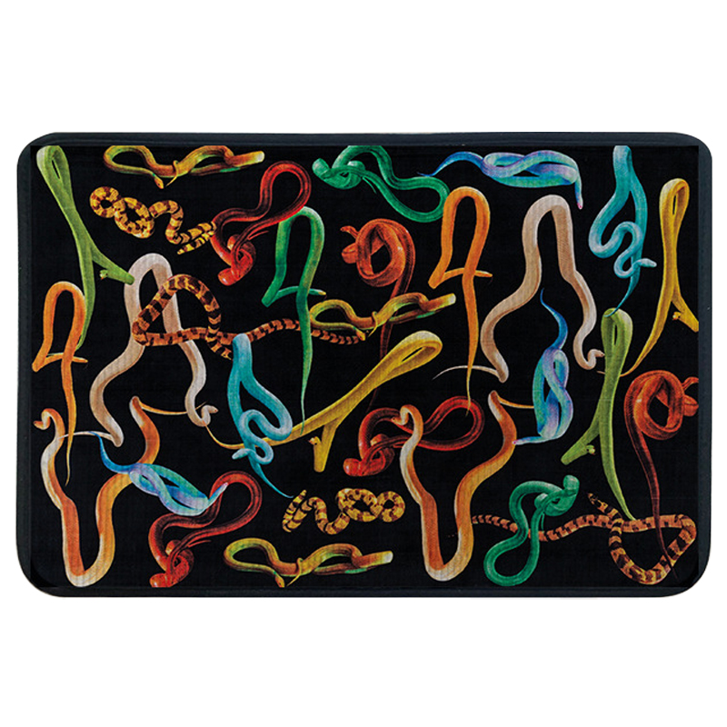 Ковер Seletti Rectangular Rug Snakes Small Черный Мульти в Костроме | Loft Concept 