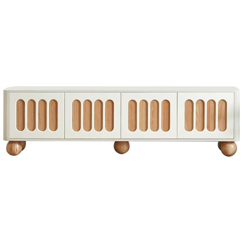 ТВ-тумба Neha Wooden Forms TV Stand Молочный Древесина ТВ-тумба Neha Wooden Forms TV Stand Молочный Древесина в Костроме | Loft Concept