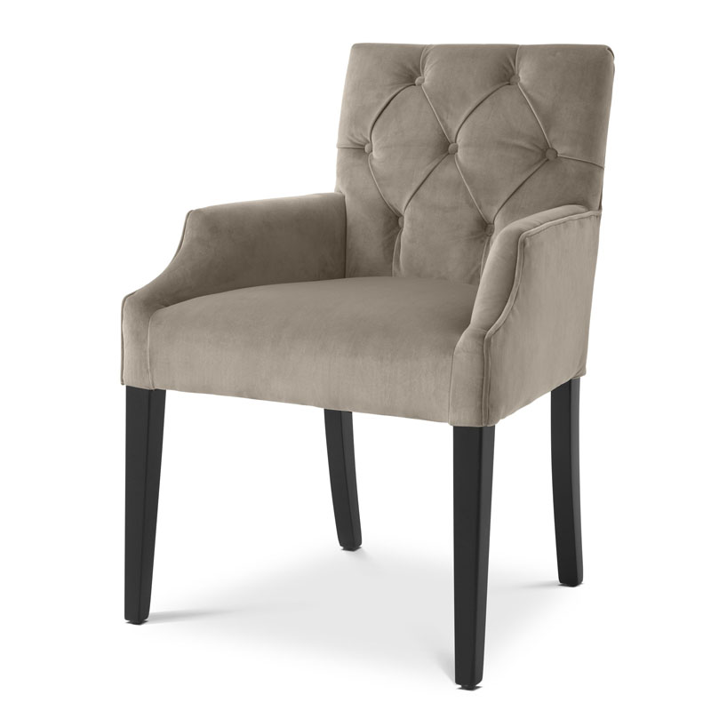 Стул Eichholtz DINING CHAIR ATENA WITH ARM Серый Стул Eichholtz DINING CHAIR ATENA WITH ARM Серый в Костроме | Loft Concept