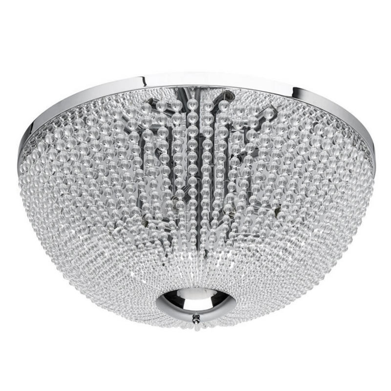 Потолочный светильник Virginia Clear Beads ceiling Chrome L Хром Прозрачное Стекло в Костроме | Loft Concept 