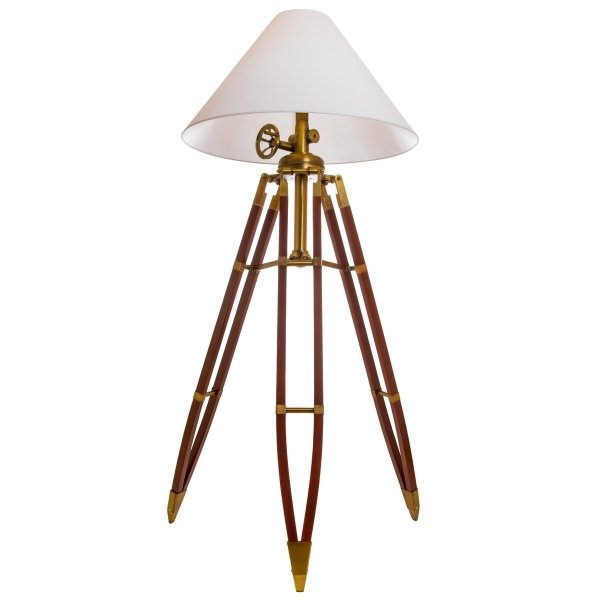 Напольная лампа Telescopo Floor Lamp Латунь Белый Напольная лампа Telescopo Floor Lamp Латунь Белый в Костроме | Loft Concept
