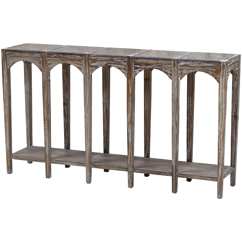 Деревянная консоль с каменной столешницей Beata Wood Console Коричневый Деревянная консоль с каменной столешницей Beata Wood Console Коричневый в Костроме | Loft Concept