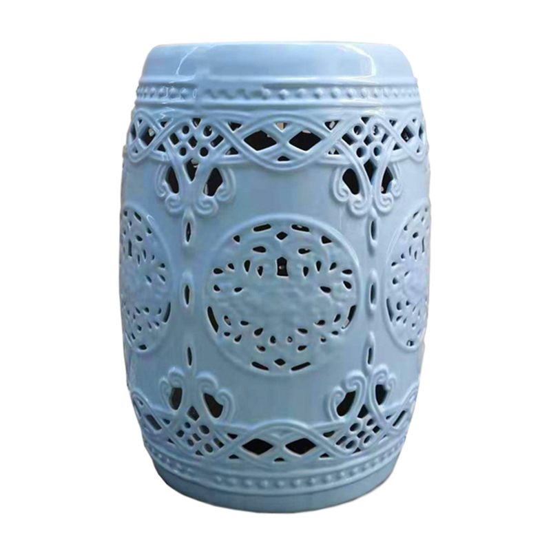 Керамический табурет Blue Ceramic Patterned Chair Голубой Керамический табурет Blue Ceramic Patterned Chair Голубой в Костроме | Loft Concept