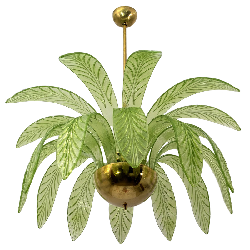 Люстра Дизайнерская Листья Пальмы Modern Chandelier with Palm Leaves Золотой Зеленый Люстра Дизайнерская Листья Пальмы Modern Chandelier with Palm Leaves Золотой Зеленый в Костроме | Loft Concept