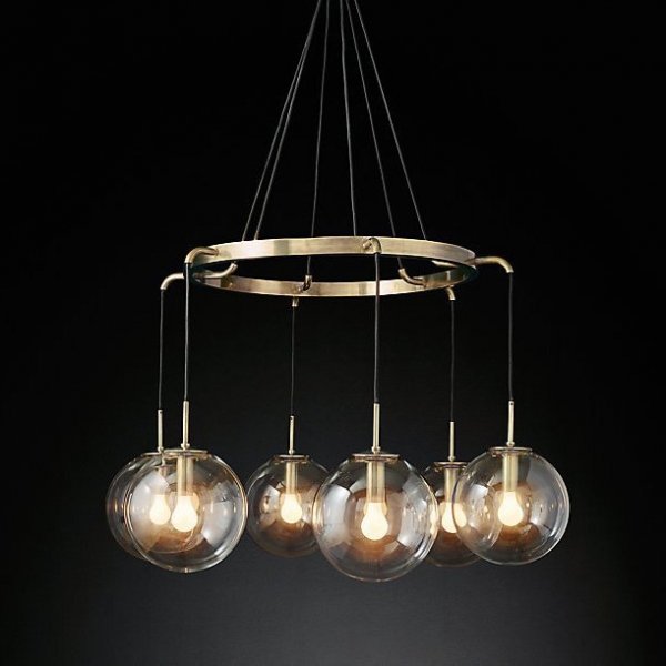 Люстра RH LANGUEDOC Round Chandelier Antique Brass Латунь Люстра RH LANGUEDOC Round Chandelier Antique Brass Латунь в Костроме | Loft Concept