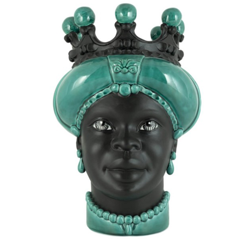 Ваза VASE MORO LADY CROWN DARK green Черный Зеленый Ваза VASE MORO LADY CROWN DARK green Черный Зеленый в Костроме | Loft Concept