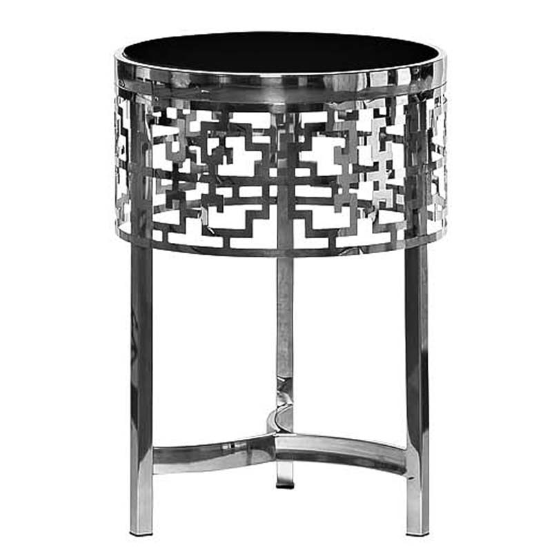Приставной стол Yen Geometry Side Table silver 50 Серебряный Приставной стол Yen Geometry Side Table silver 50 Серебряный в Костроме | Loft Concept