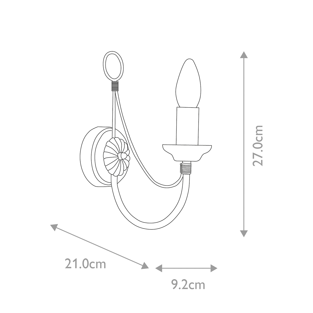 Бра черного цвета с лампой в форме свечи Elstead Lighting в Костроме